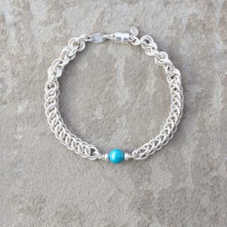 DA RUA Bracelet argent en maille Perse Turquoise vue d'ensemble